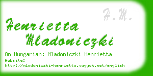 henrietta mladoniczki business card